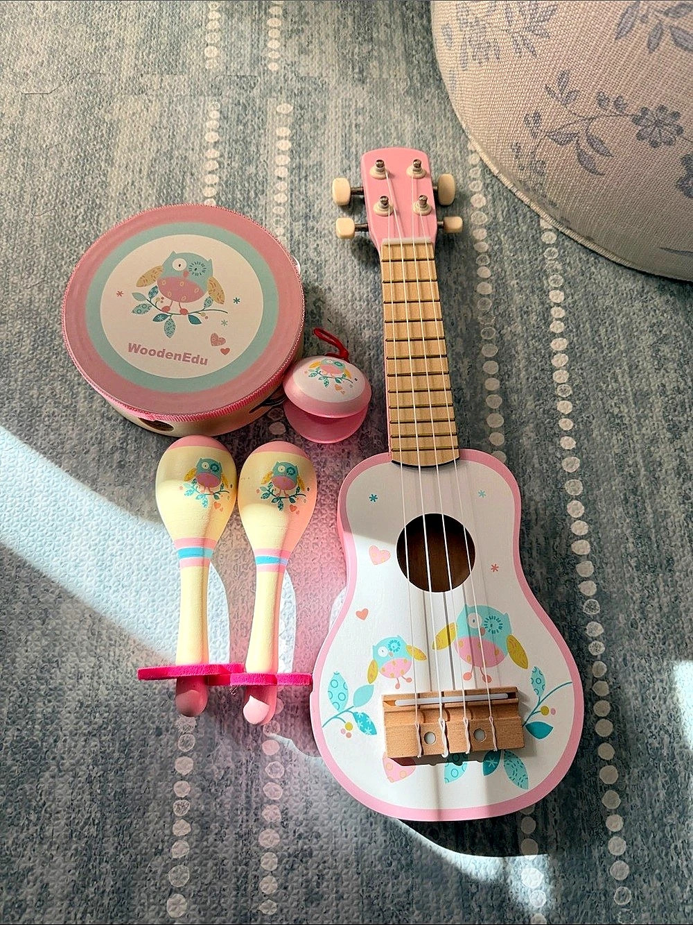 WoodenEdu Pink Toddler Musical Instruments Set Instrument Set